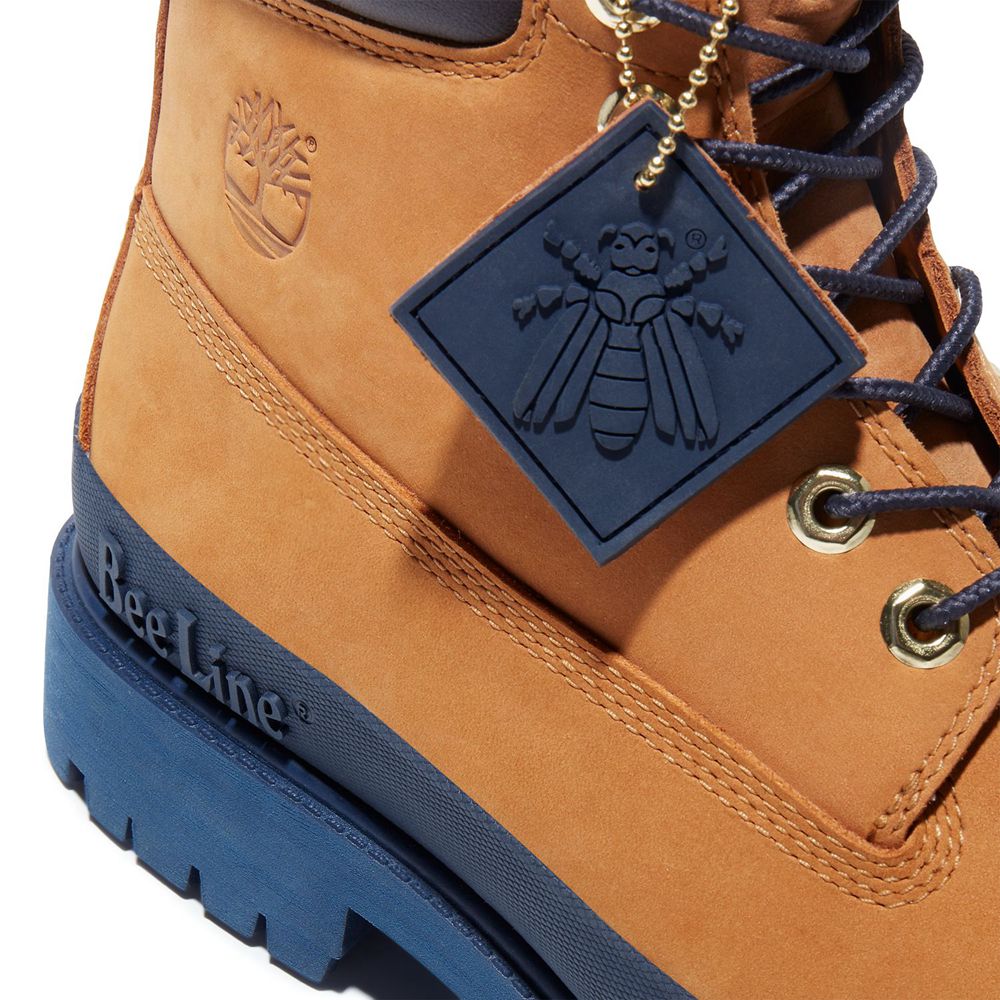 Bocanci 6-Inch Timberland Barbati Maro/Bleumarin - Bee Line X Waterproof Rubber Toe - Romania - ORYH